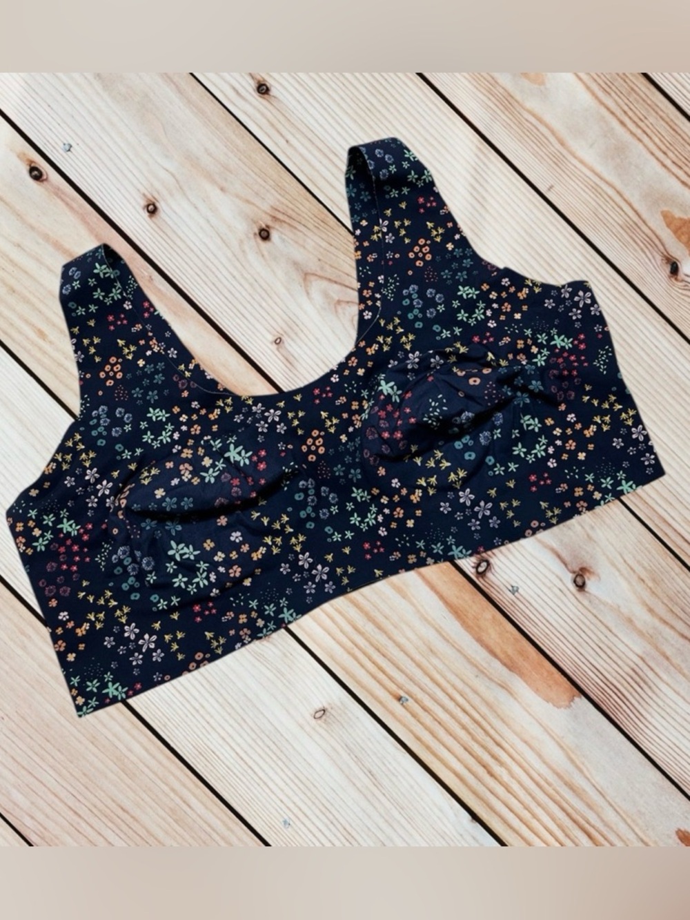 Knix XXL navy floral wireless bra